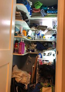 Linen closet before image