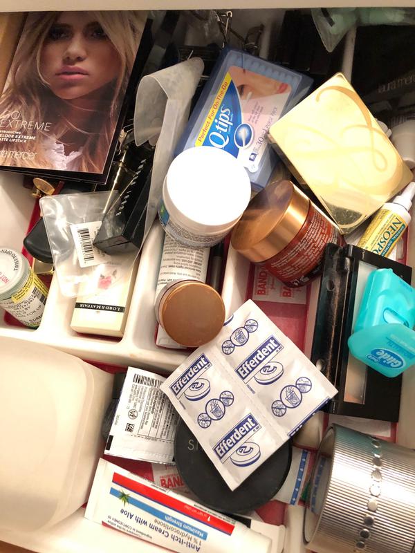 Makeup drawer before